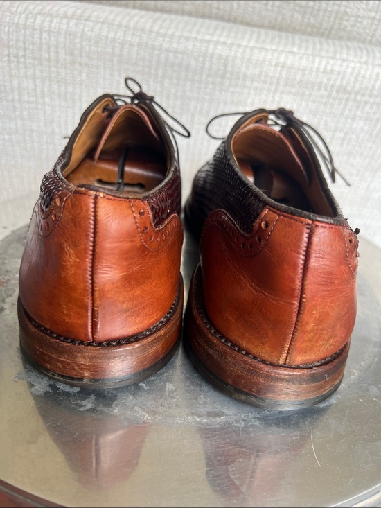Allen Edmonds Two-Tone Brown Woven Leather Wingtip Oxfords main image 8